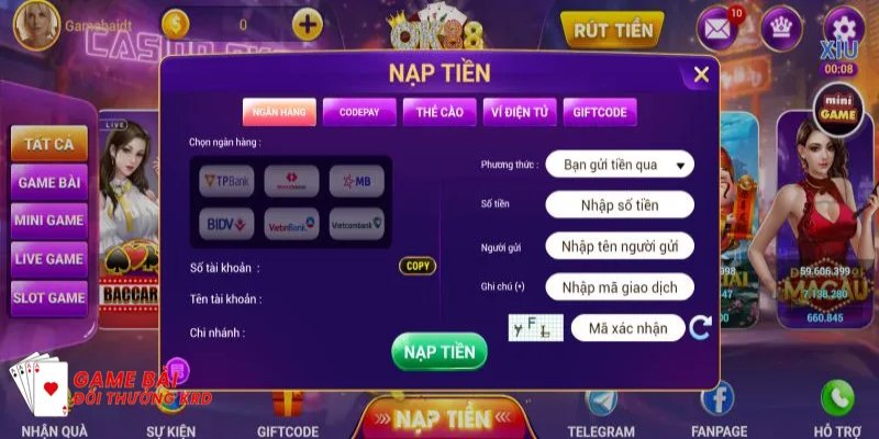 Hướng dẫn chi tiết về từng thao tác nạp vốn